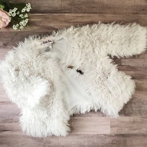 White Faux Fur Little Lass Jacket